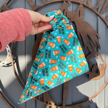 Load image into Gallery viewer, Turquoise Drinking Buddy Scrunchie Dog Bandana