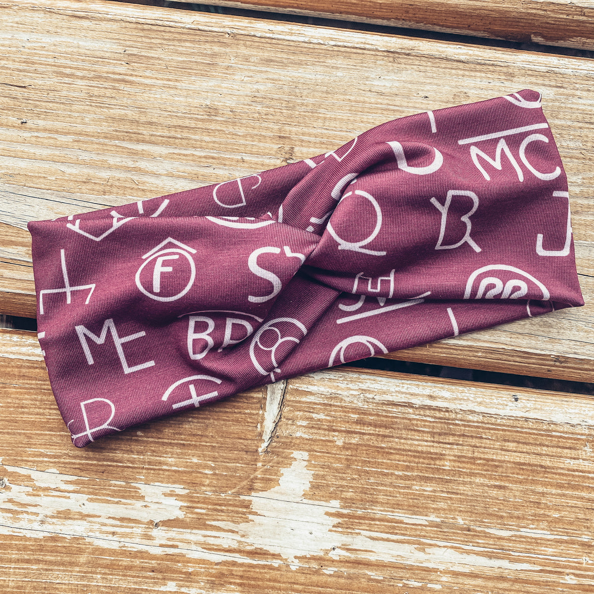 Raspberry Cattle Brands Headband (Toddler & Adult) Branded Blue Design