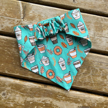 Load image into Gallery viewer, Autumn Coffee Scrunchie Dog Bandana