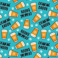 Load image into Gallery viewer, Turquoise Drinking Buddy Scrunchie Dog Bandana