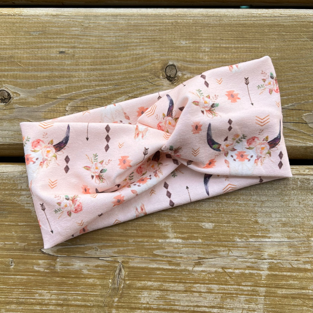 Baby Pink Boho Bison Headband