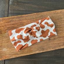 Load image into Gallery viewer, Brown Cow Print Headband
