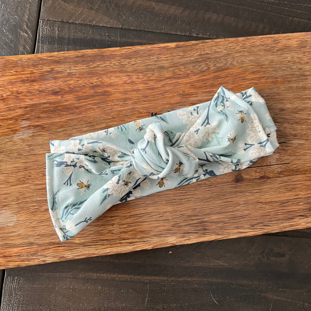 Flowers & Bees Top Knot Headband