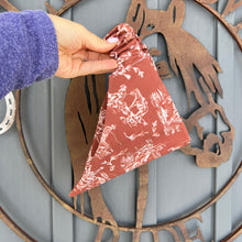 Load image into Gallery viewer, Cowgirl&#39;s Western Toile in Rust Scrunchie Dog Bandana

