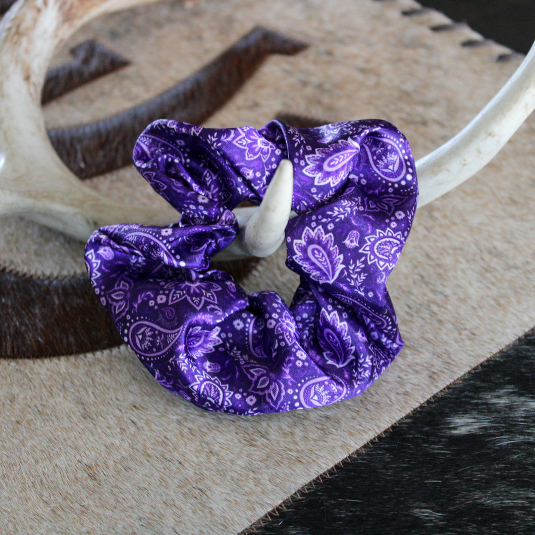 Purple Paisley Scrunchies