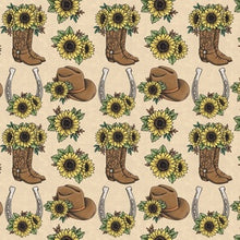 Load image into Gallery viewer, Boots &amp; Sunflowers Scrunchie Dog Bandana
